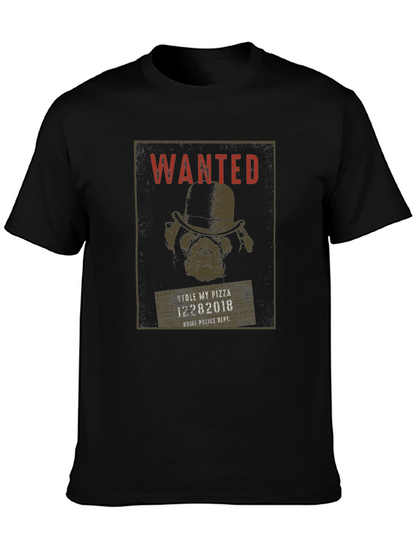 Wanted Pug Pizza Thief T-Shirt