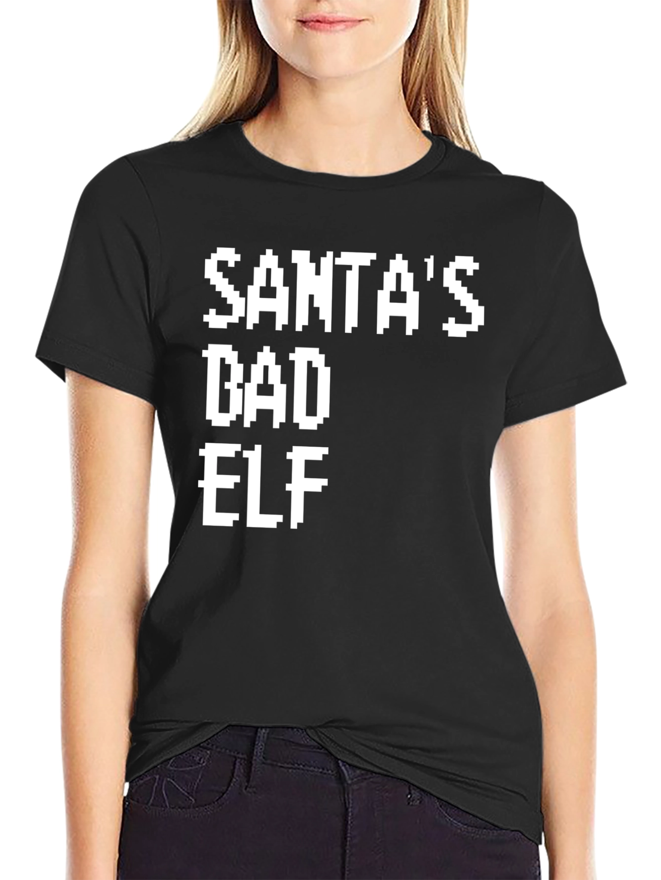 Santas Bad Elf Pixel Tee