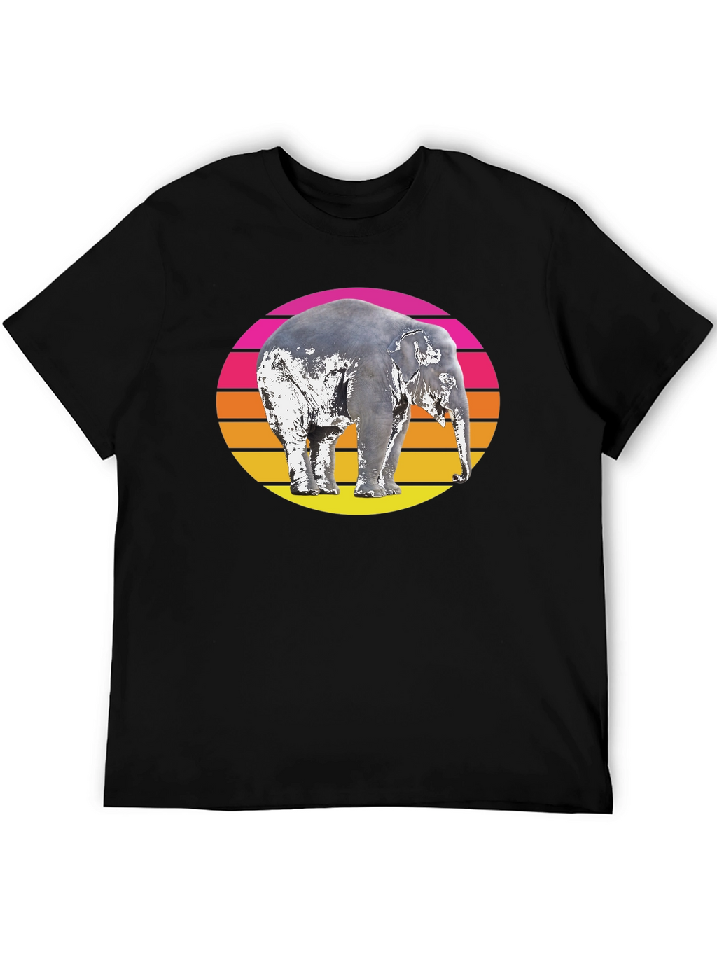 Retro Elephant Sunset Graphic T-Shirt
