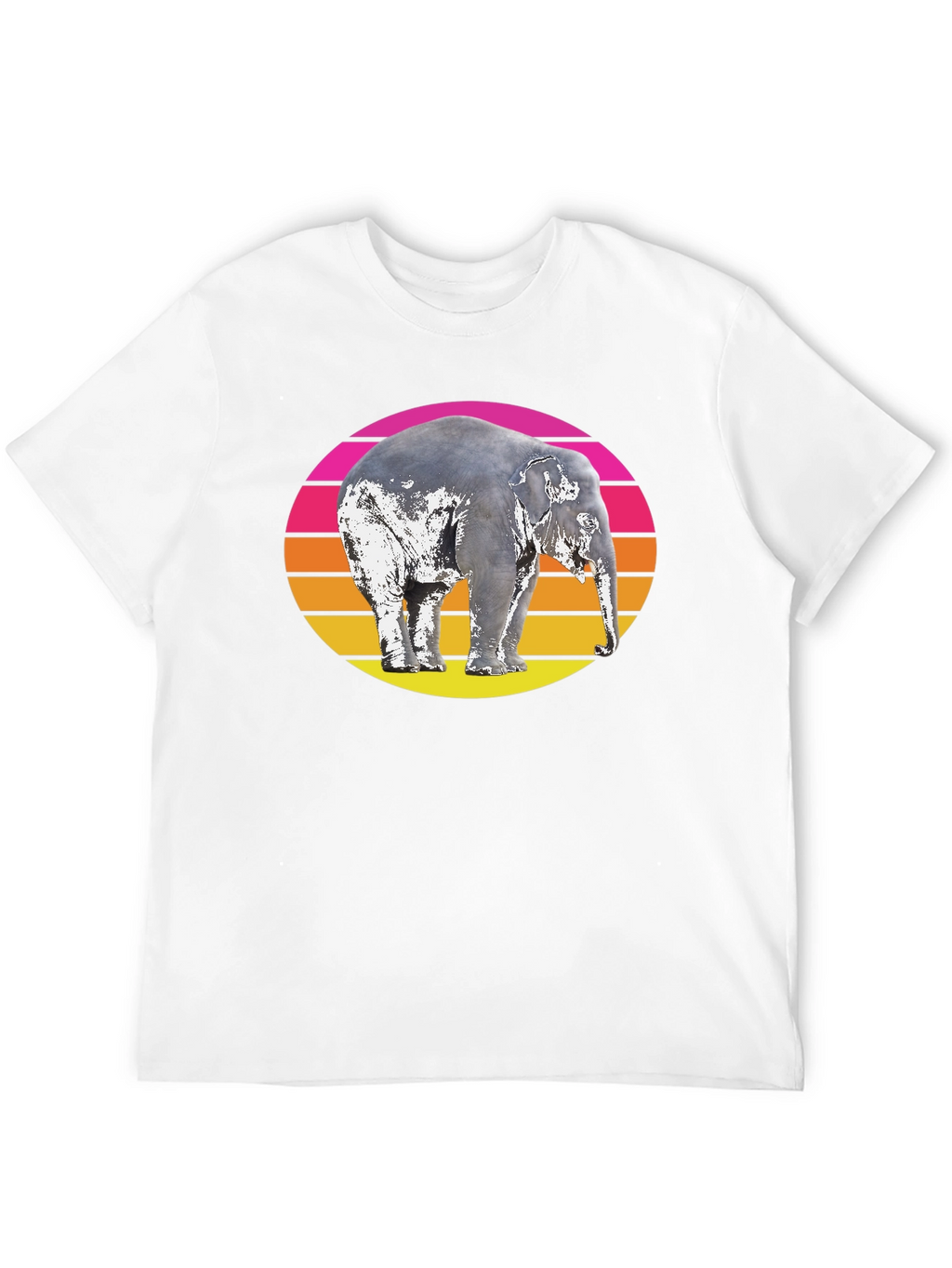 Retro Elephant Sunset Graphic T-Shirt