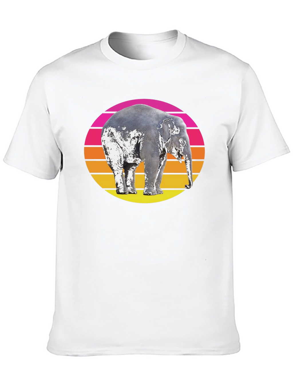Retro Elephant Sunset Graphic T-Shirt