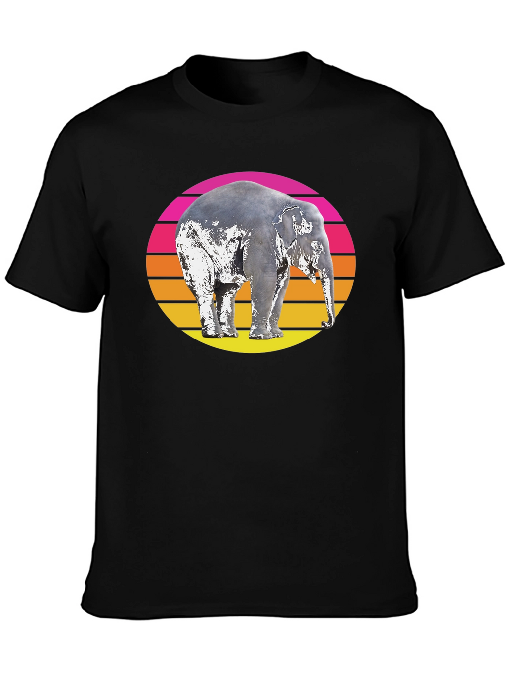 Retro Elephant Sunset Graphic T-Shirt