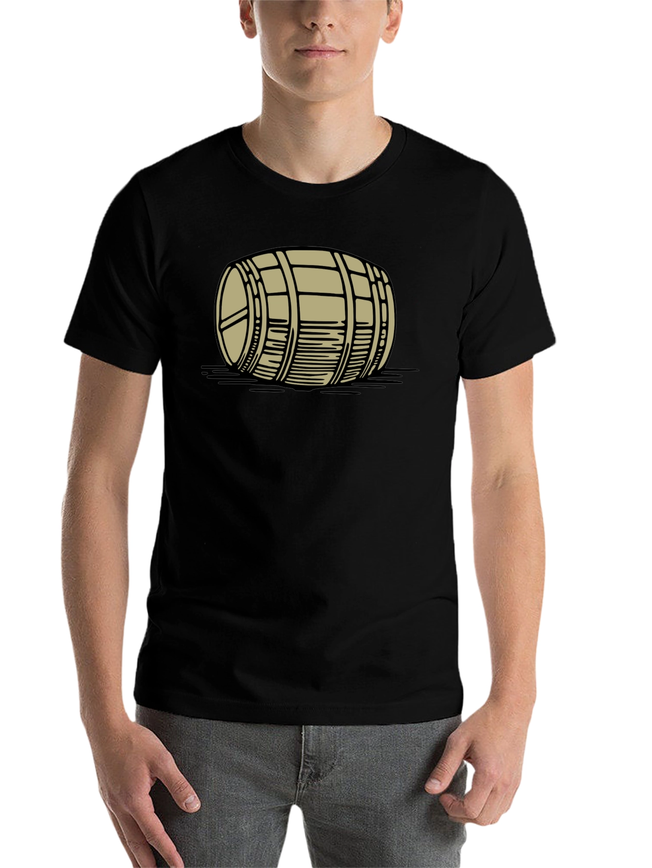 Barrel Graphic Tee - Black Cotton Casual Shirt