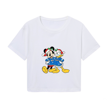 Trendy Peace?Sign Hello Kitty Y2K White Cropped Baby Tee