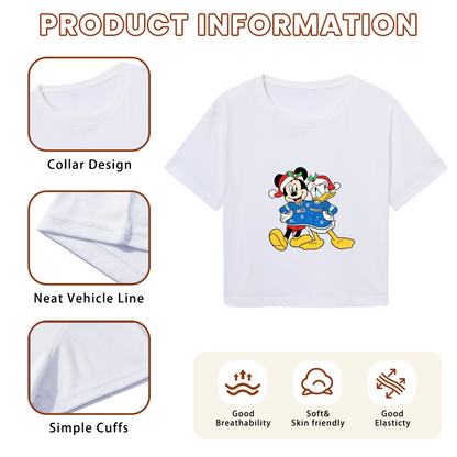 Trendy Peace?Sign Hello Kitty Y2K White Cropped Baby Tee