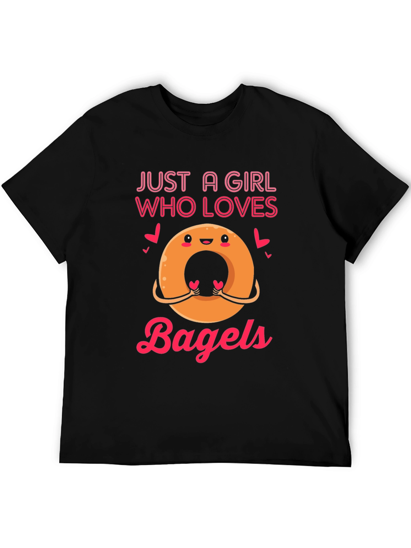 Just a Girl Who Loves Bagels T-Shirt Funny Cute Foodie Tee