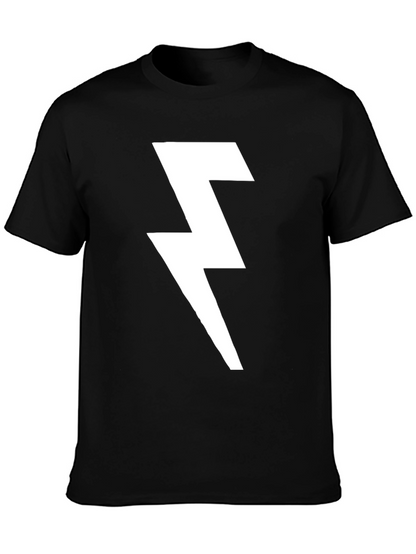Lightning Bolt Graphic T-Shirt - Bold Black Tee