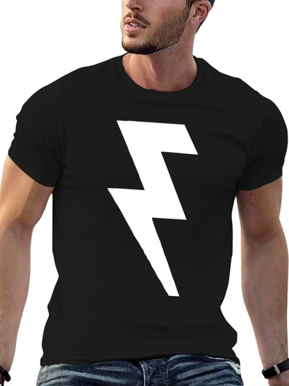 Lightning Bolt Graphic T-Shirt - Bold Black Tee