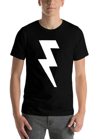 Lightning Bolt Graphic T-Shirt - Bold Black Tee