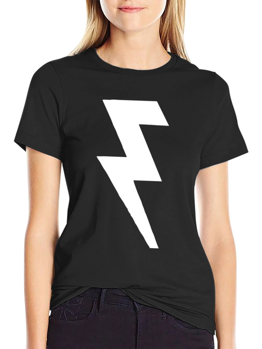 Lightning Bolt Graphic T-Shirt - Bold Black Tee