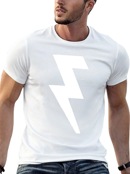 Lightning Bolt Graphic T-Shirt - Bold Black Tee