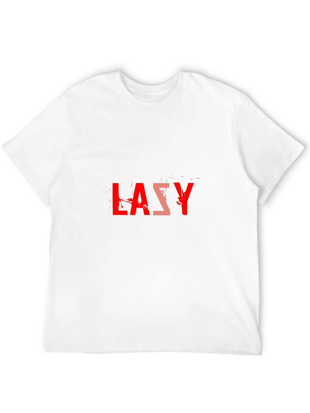 Lazy Graphic Tee - Black Cotton Blend Casual T-Shirt