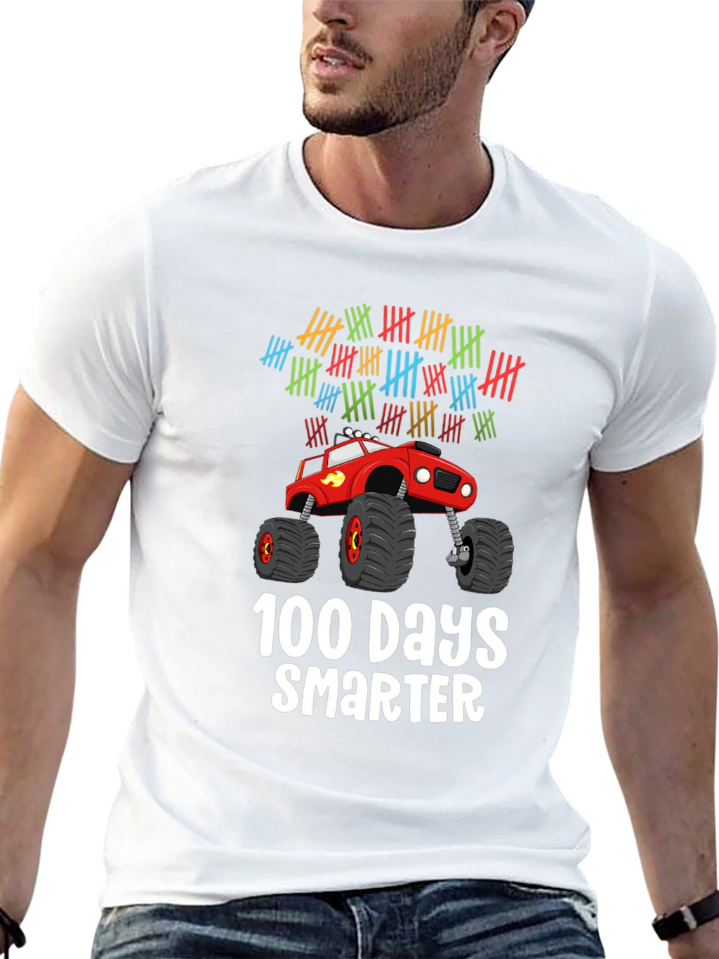 100 Days Smarter Monster Truck T-Shirt
