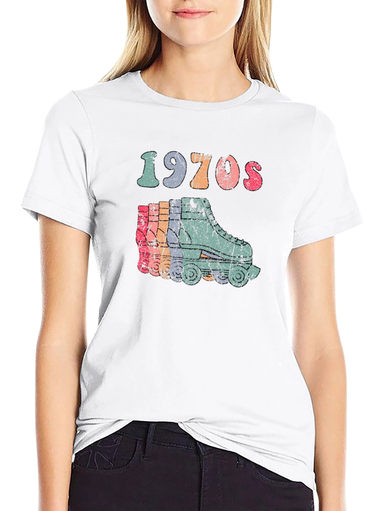 Retro 1970s Roller Skate Graphic Tee