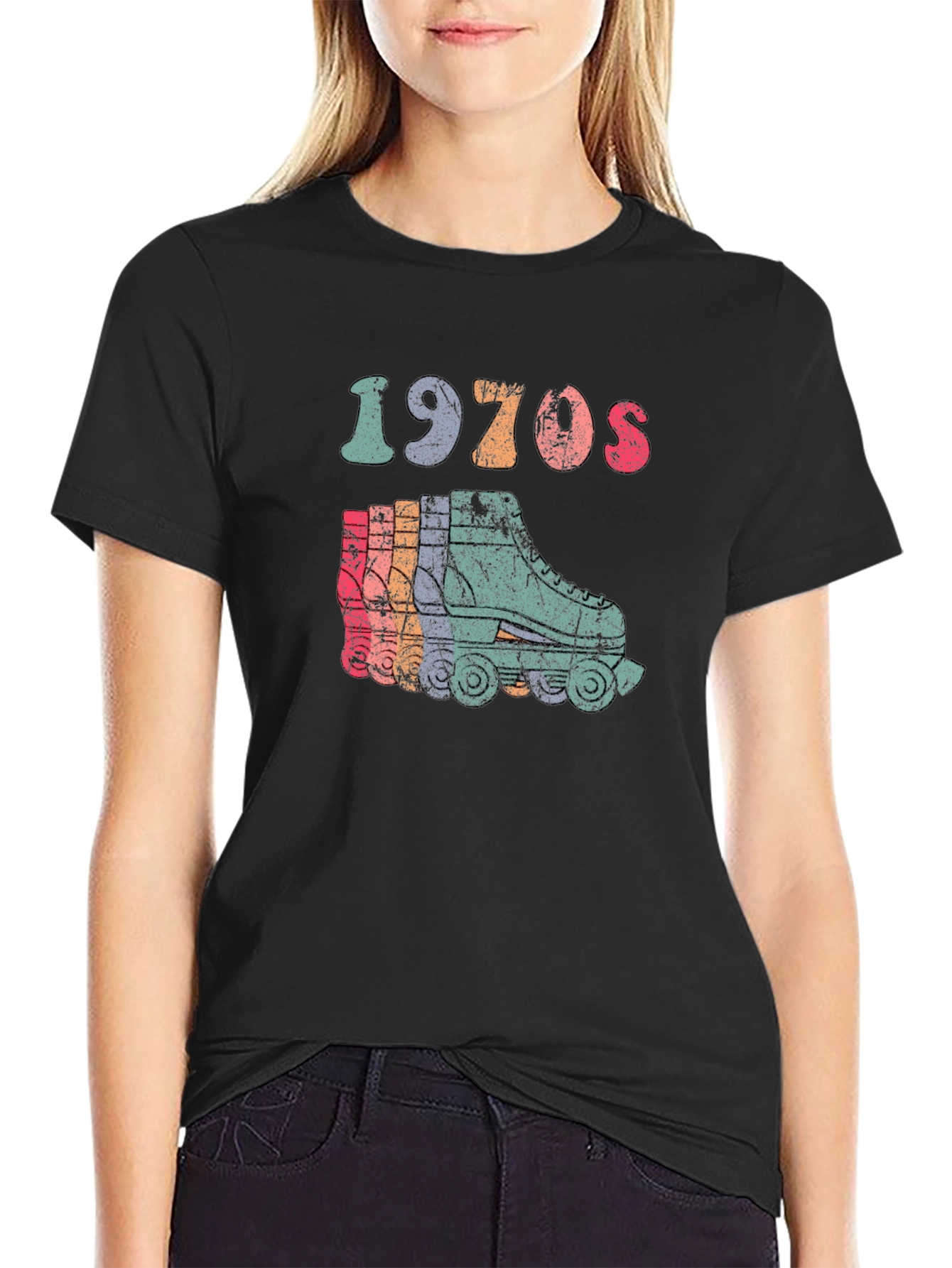 Retro 1970s Roller Skate Graphic Tee