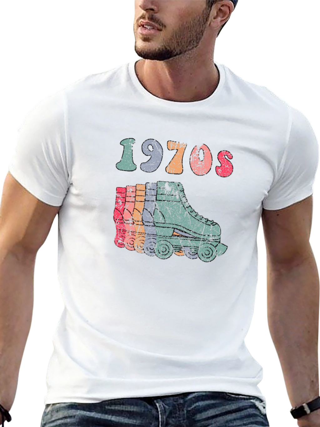 Retro 1970s Roller Skate Graphic Tee