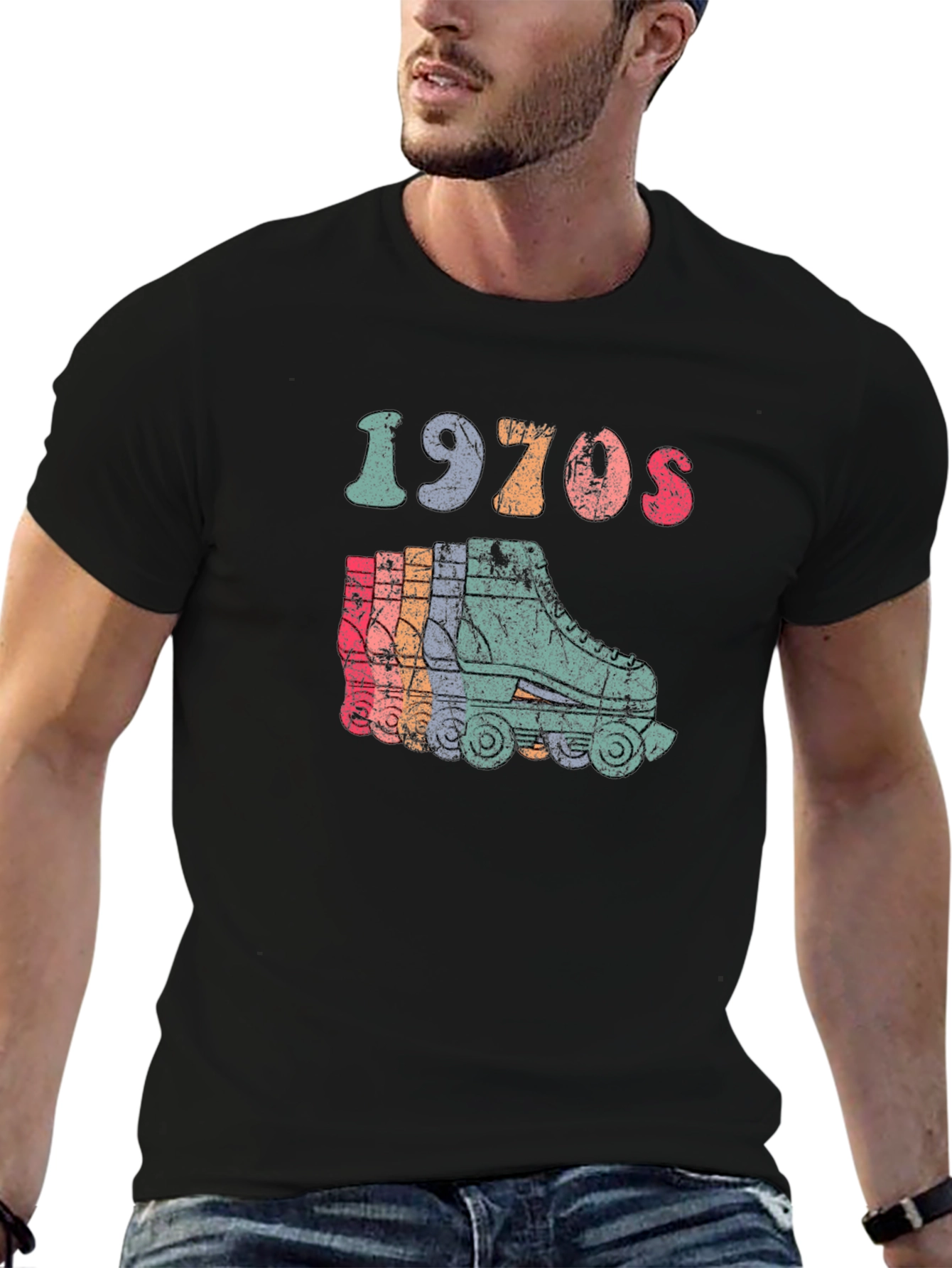 Retro 1970s Roller Skate Graphic Tee