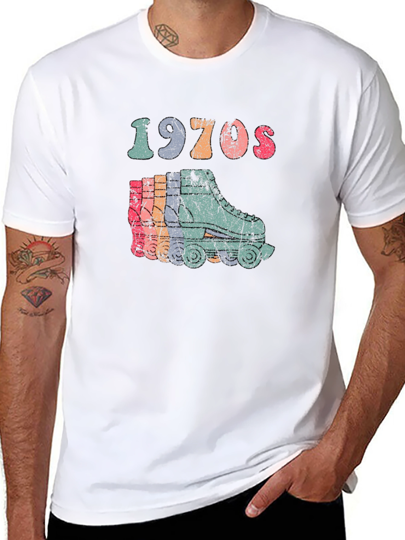 Retro 1970s Roller Skate Graphic Tee