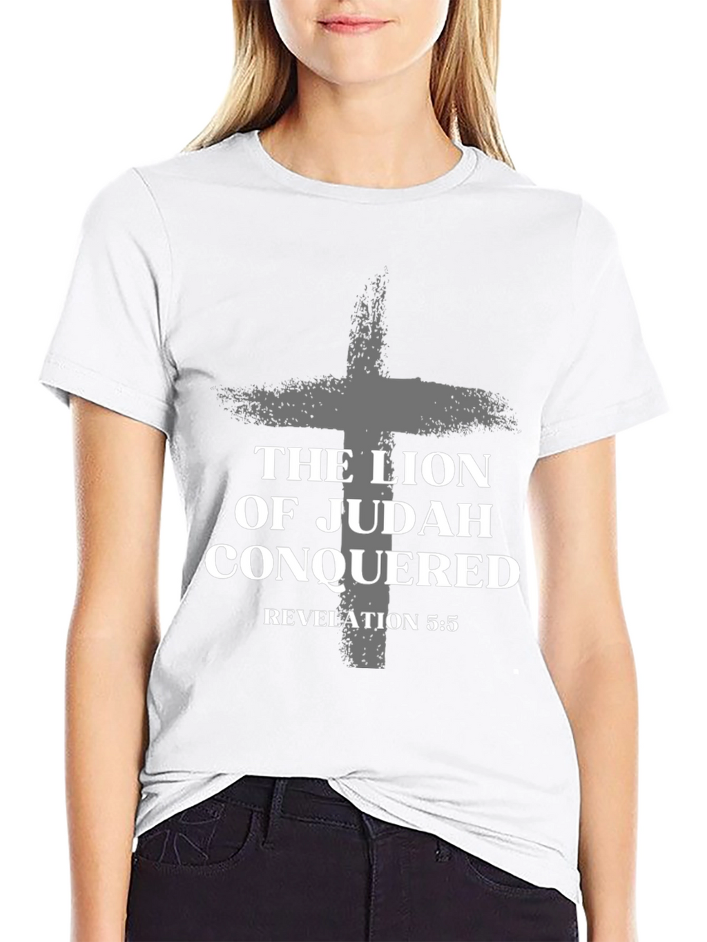 Lion of Judah Conquered Black T-Shirt Revelation 5:5