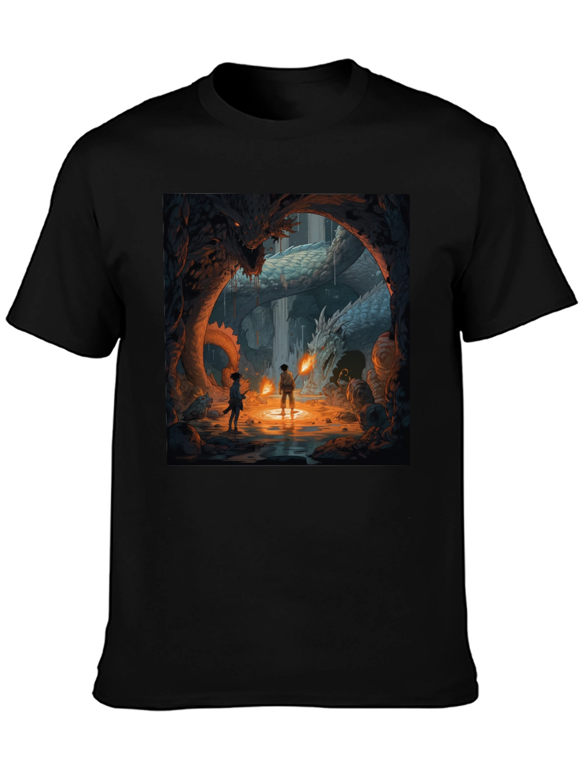 Dragon Cave Graphic Tee - Fantasy Art T-Shirt