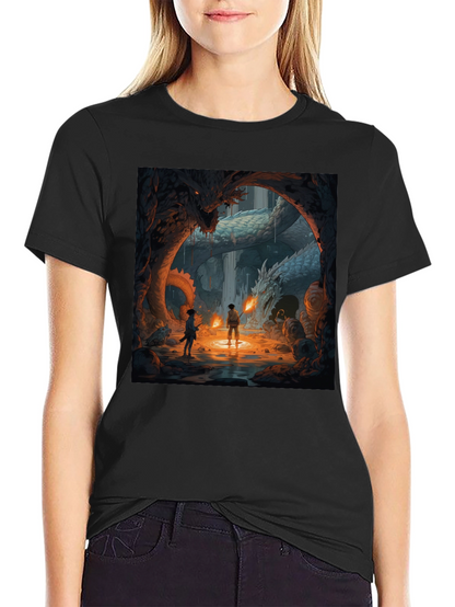 Dragon Cave Graphic Tee - Fantasy Art T-Shirt