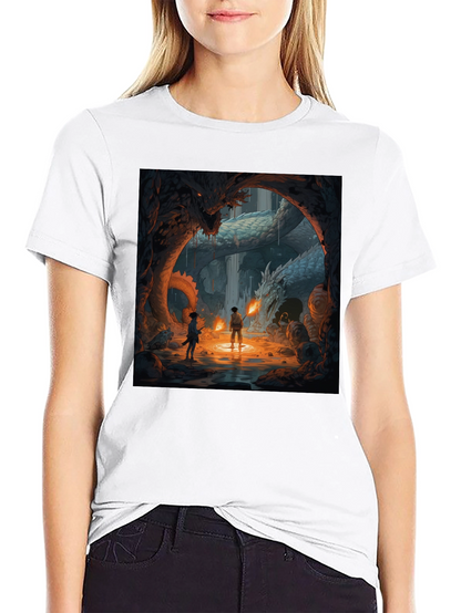 Dragon Cave Graphic Tee - Fantasy Art T-Shirt