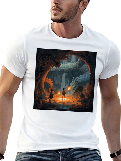 Dragon Cave Graphic Tee - Fantasy Art T-Shirt