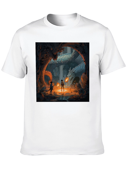 Dragon Cave Graphic Tee - Fantasy Art T-Shirt