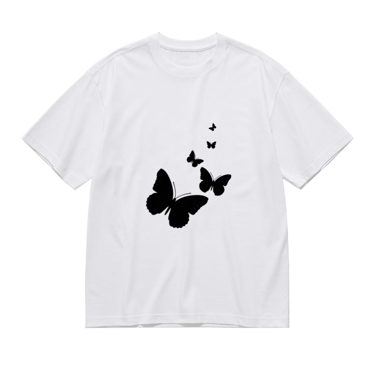 Black Butterfly Silhouette Minimal Graphic Tee