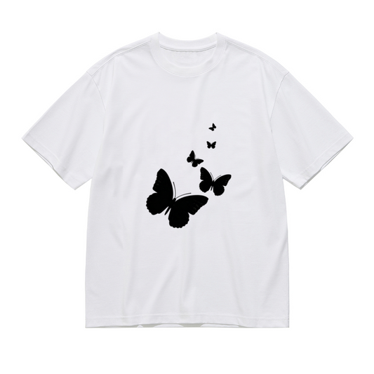 Black Butterfly Silhouette Minimal Graphic Tee