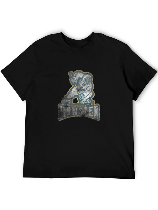 Hockey Monster Graphic Tee - Black