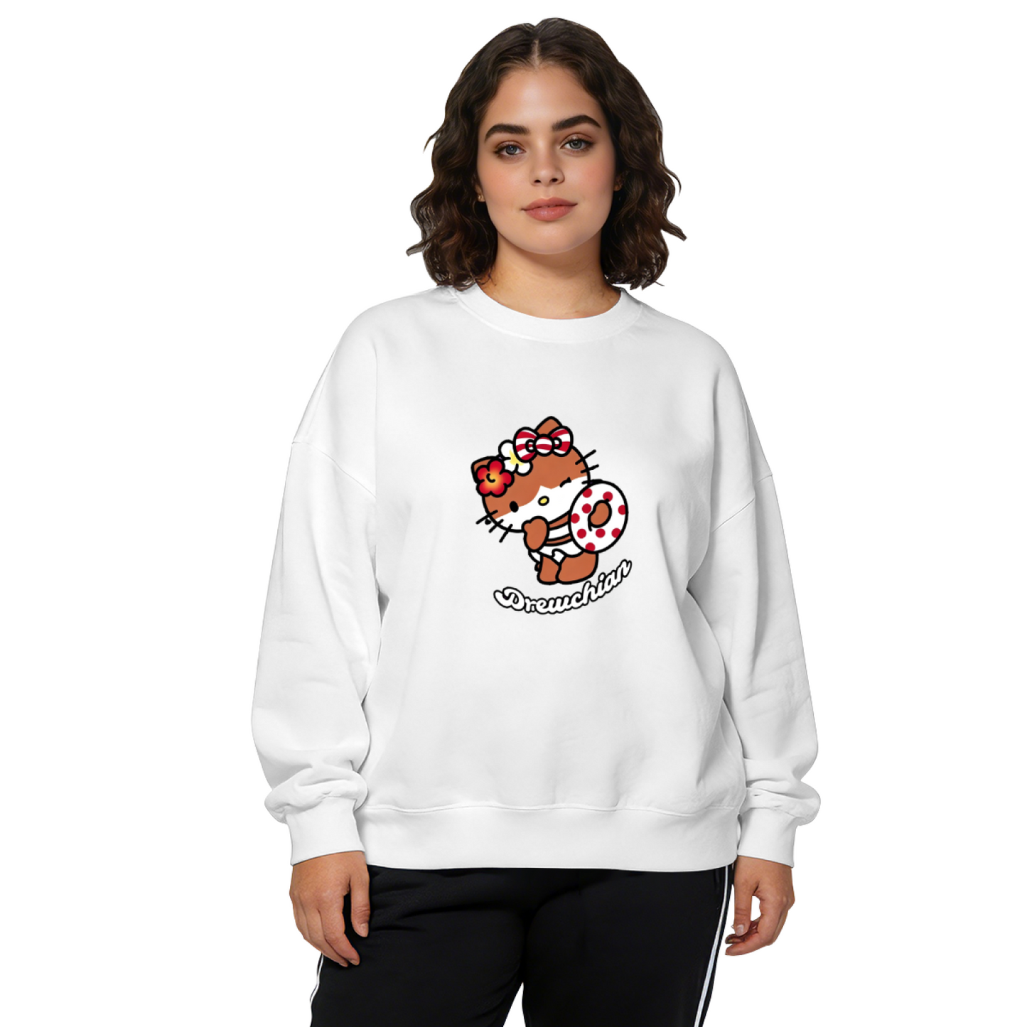 Vacation Vibe Summer Hello Kitty Graphic Crewneck Sweatshirt