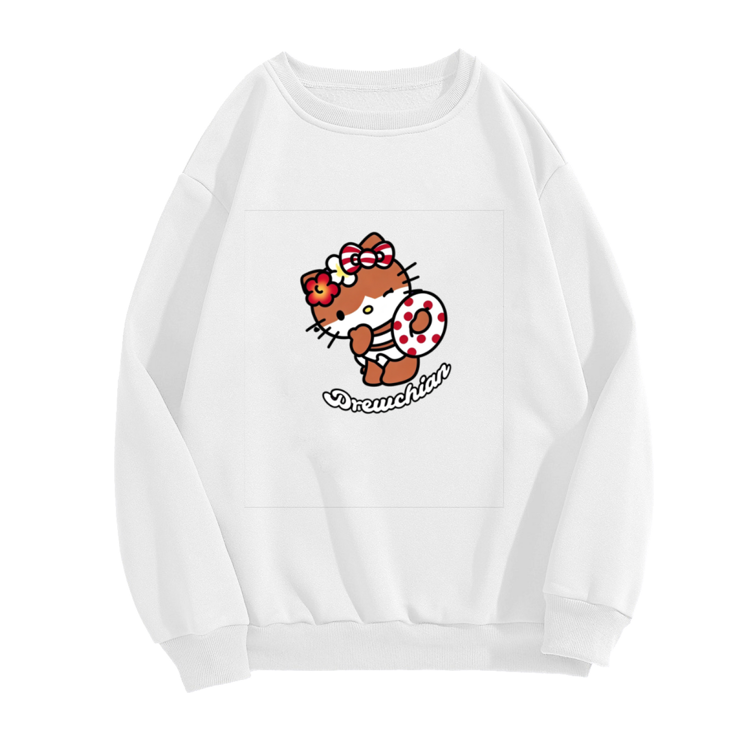 Vacation Vibe Summer Hello Kitty Graphic Crewneck Sweatshirt