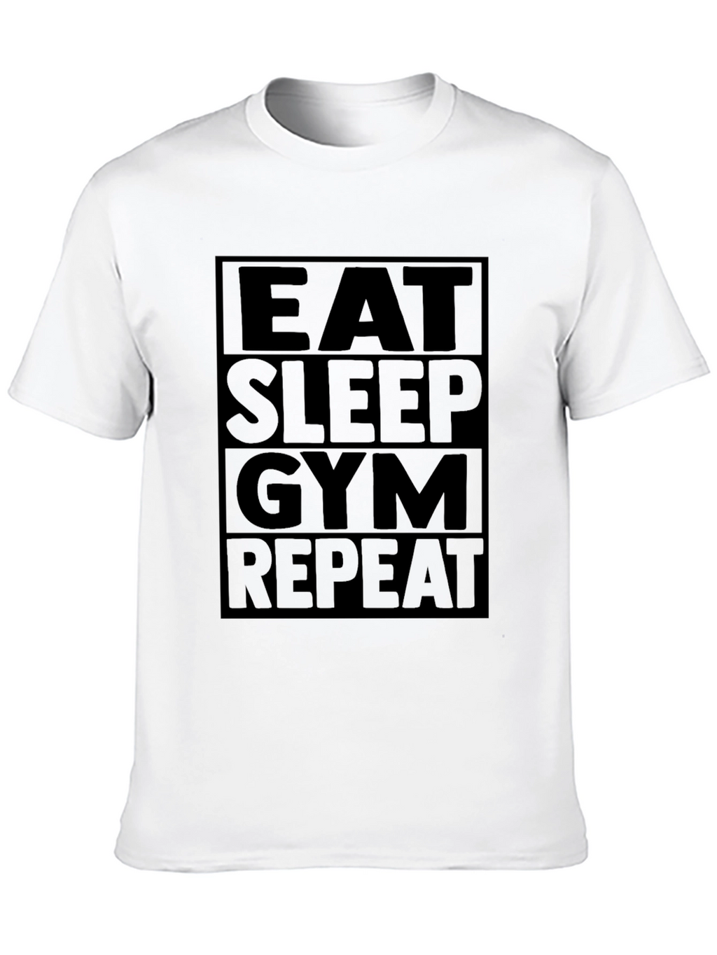 Eat Sleep Gym Repeat T-Shirt - Black Fitness Tee