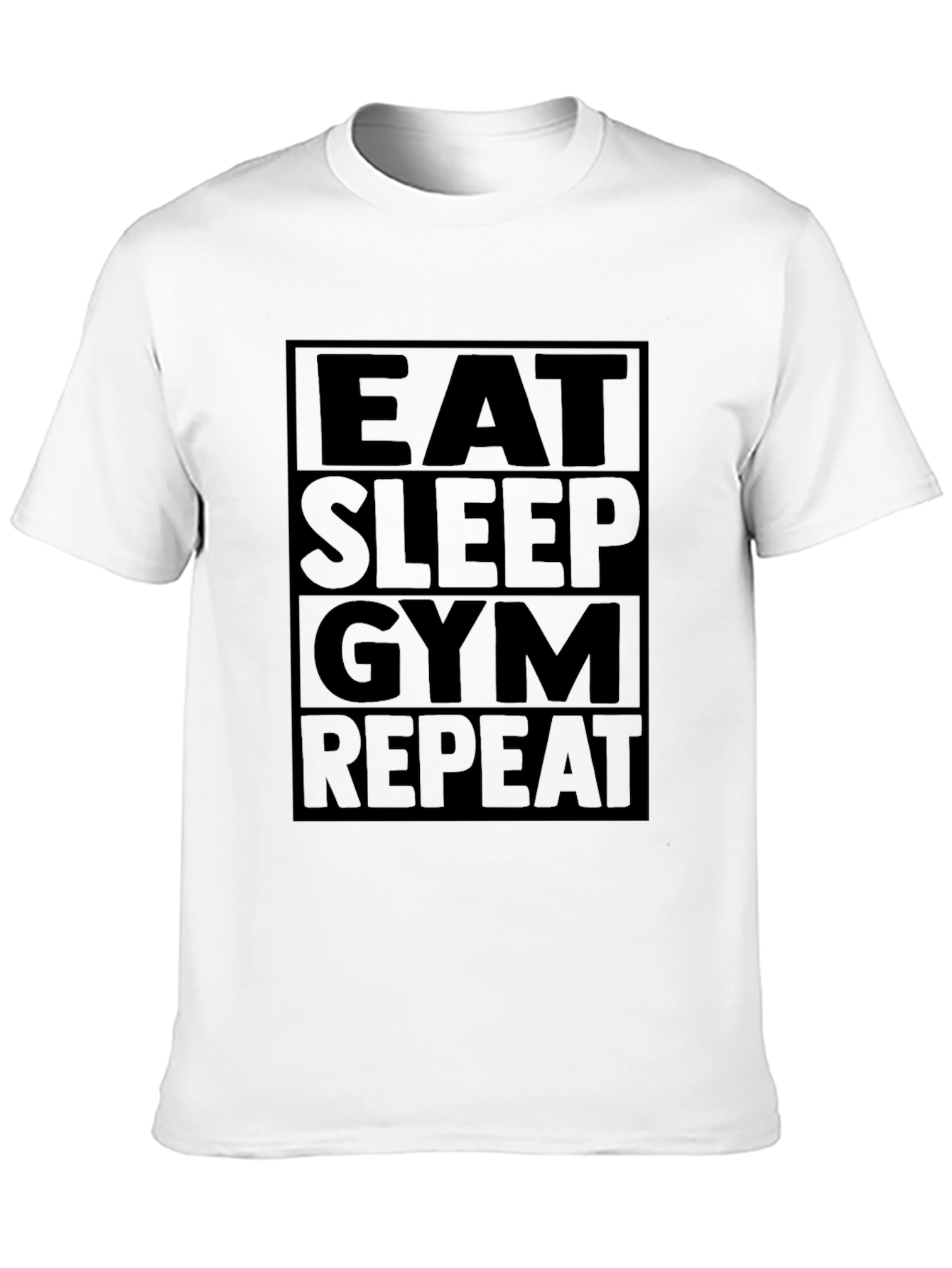 Eat Sleep Gym Repeat T-Shirt - Black Fitness Tee