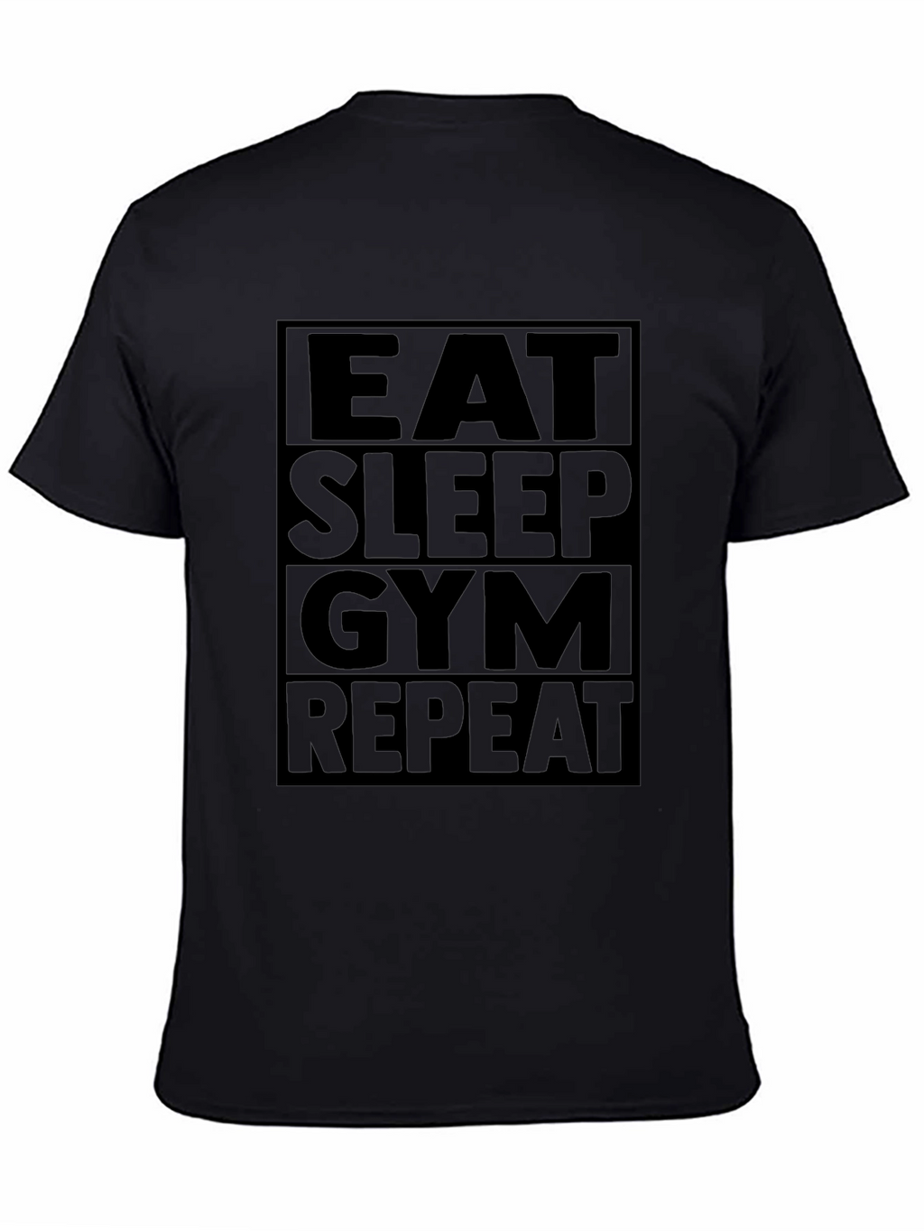 Eat Sleep Gym Repeat T-Shirt - Black Fitness Tee