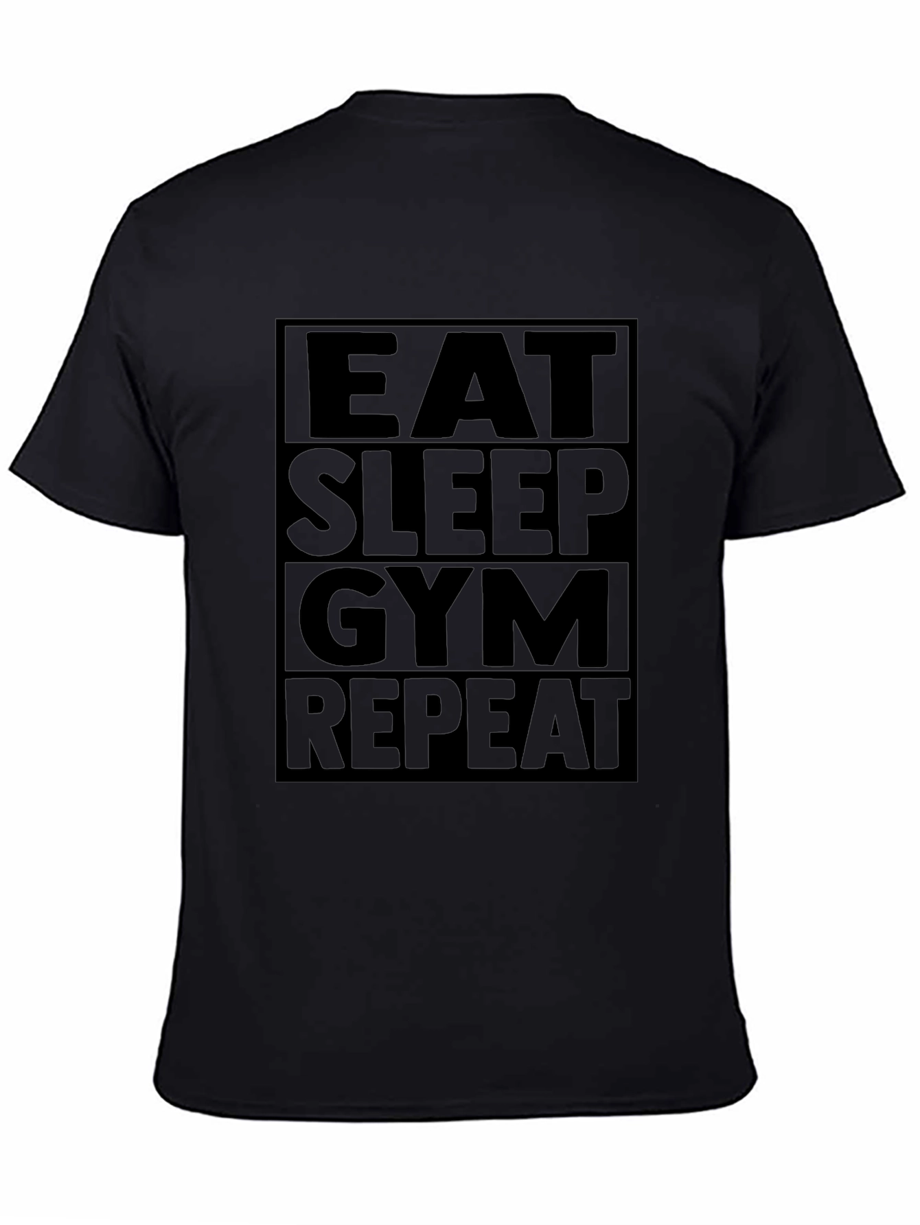 Eat Sleep Gym Repeat T-Shirt - Black Fitness Tee