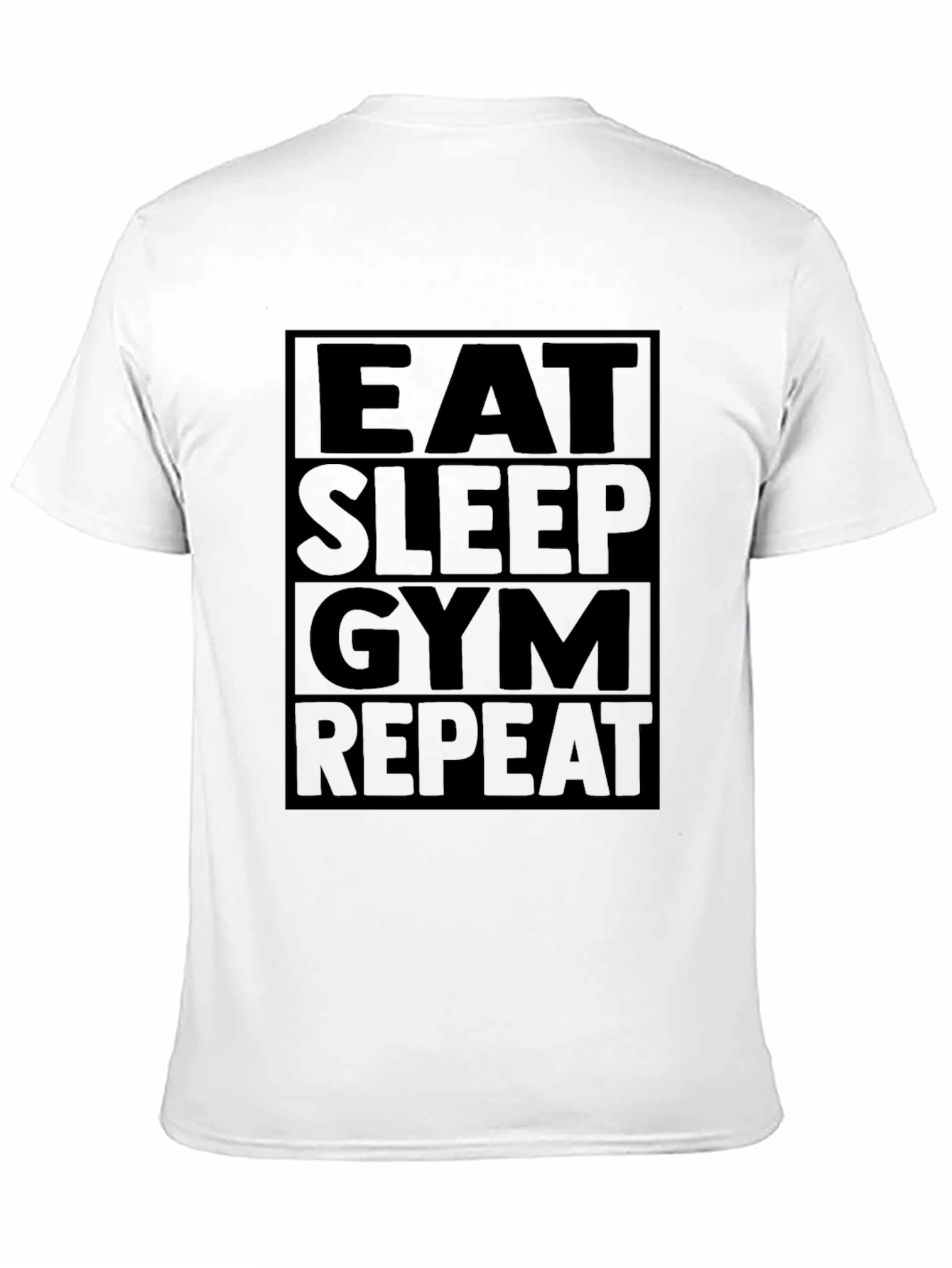 Eat Sleep Gym Repeat T-Shirt - Black Fitness Tee