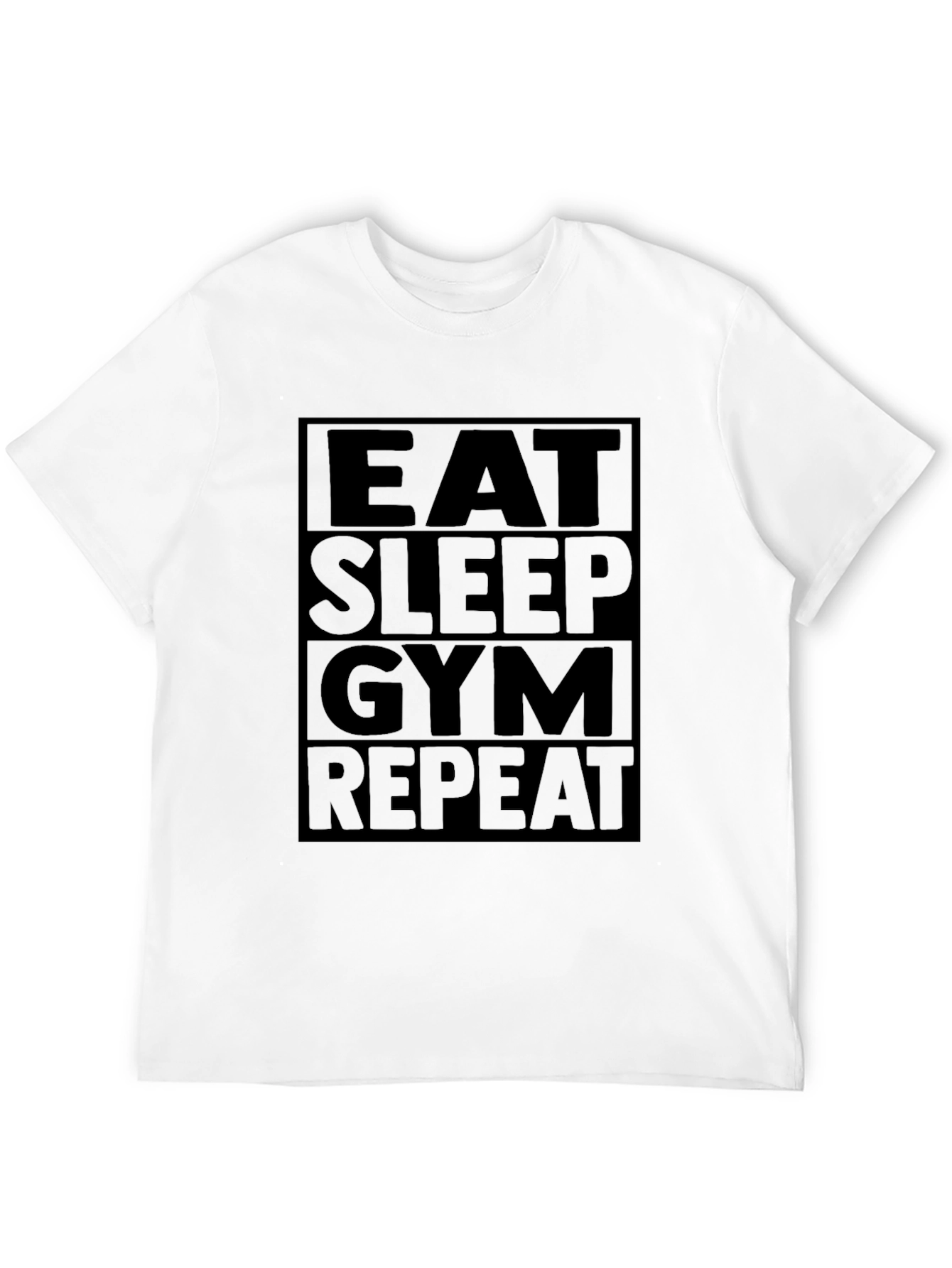 Eat Sleep Gym Repeat T-Shirt - Black Fitness Tee
