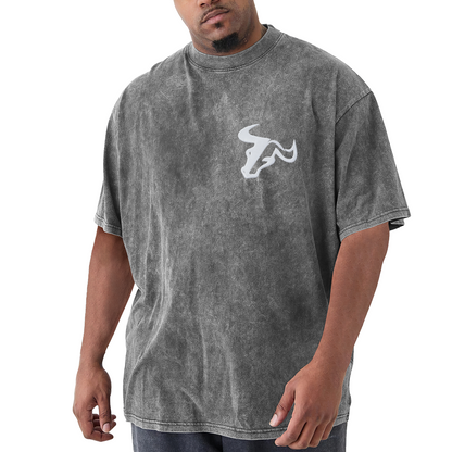Simple White Bull Head Chest Logo