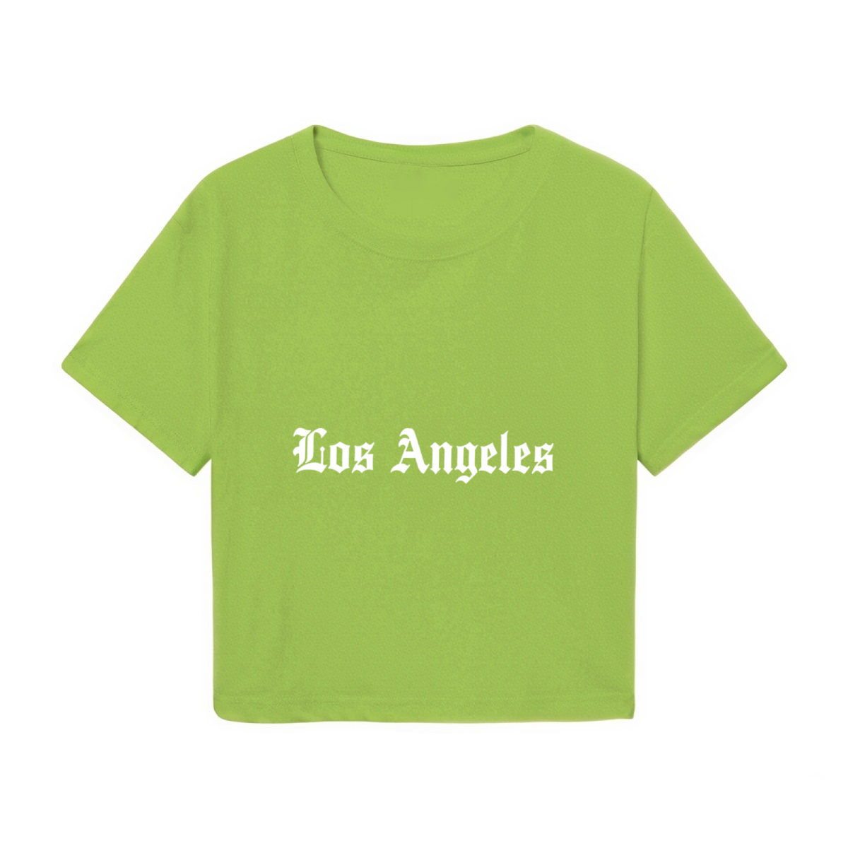 Gothic Old English Los Angeles Fresh Green Crop Top