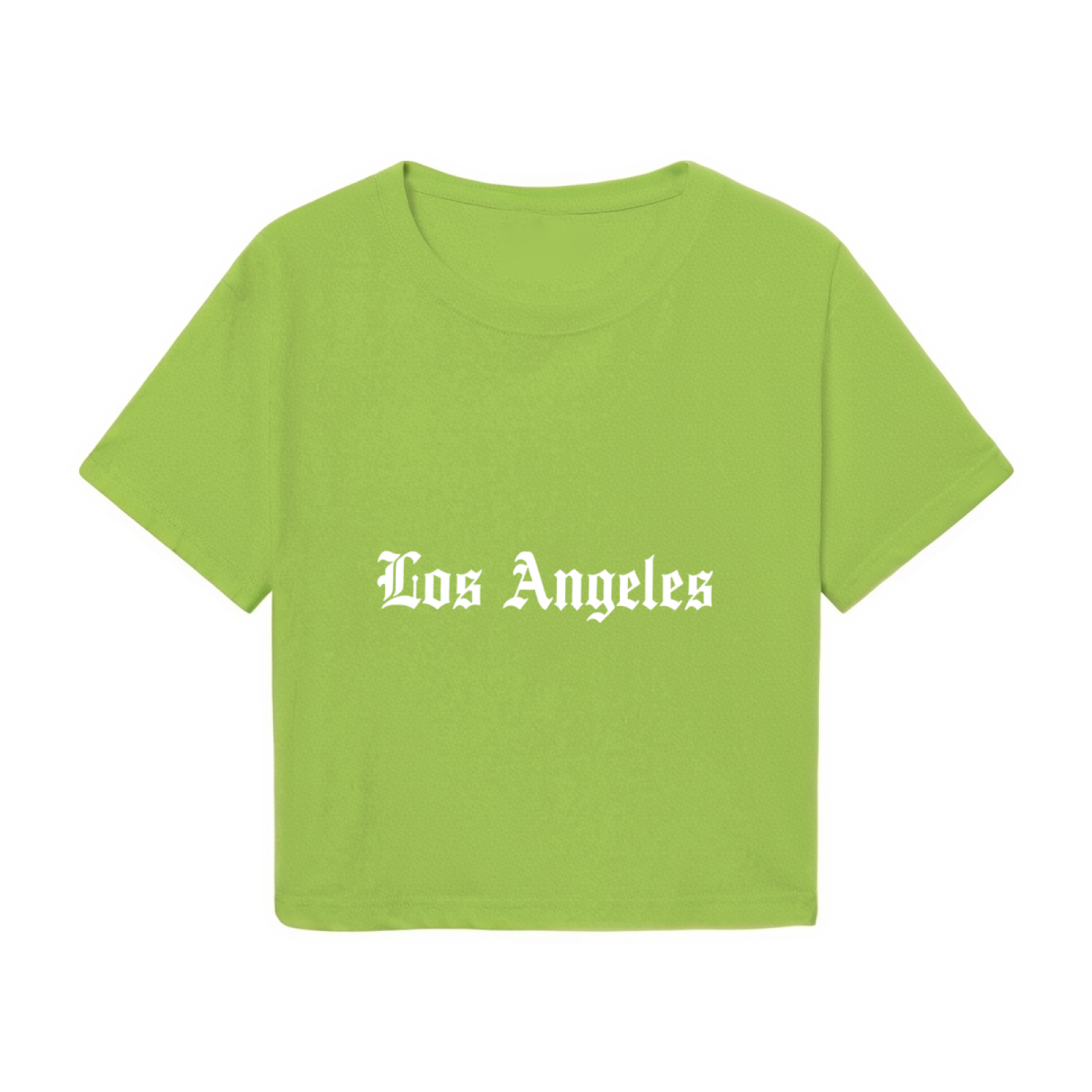 Gothic Old English Los Angeles Fresh Green Crop Top