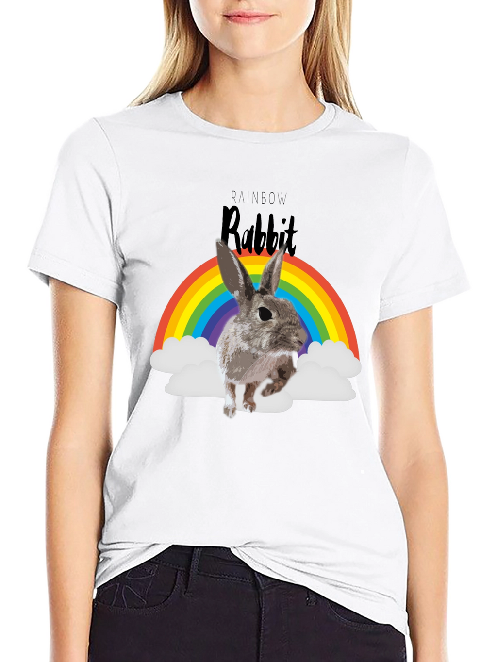 Rainbow Rabbit T-Shirt - Fun Graphic Tee