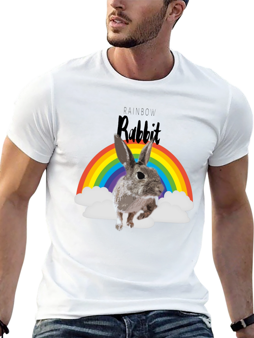 Rainbow Rabbit T-Shirt - Fun Graphic Tee