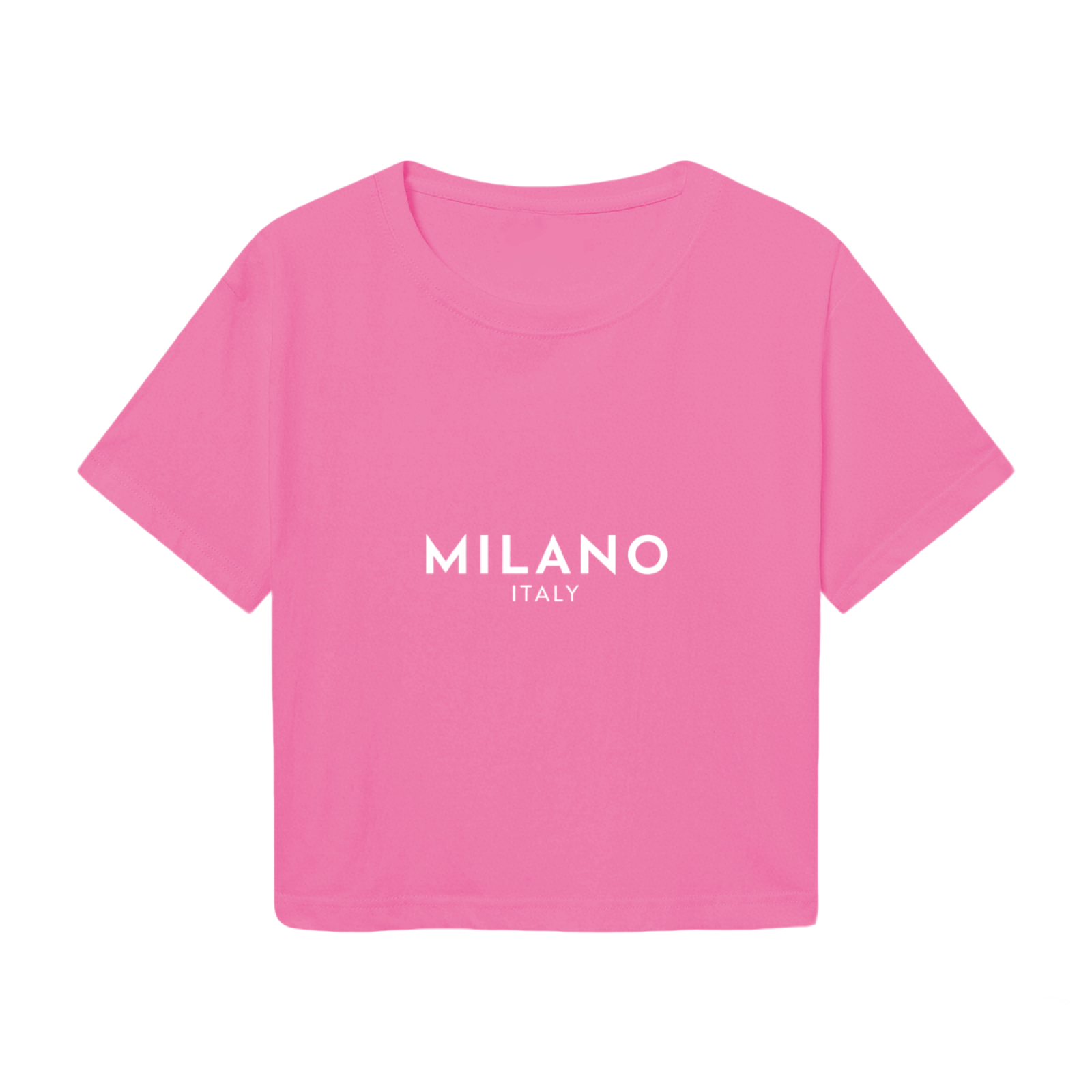 Milano Italy Minimal Hot Pink City Crop Tee