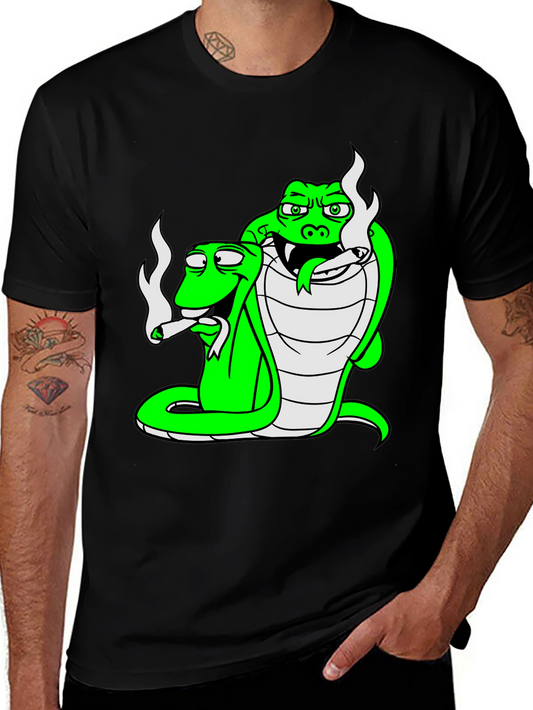 Cool Cobra Snakes Smoking Joint T-Shirt