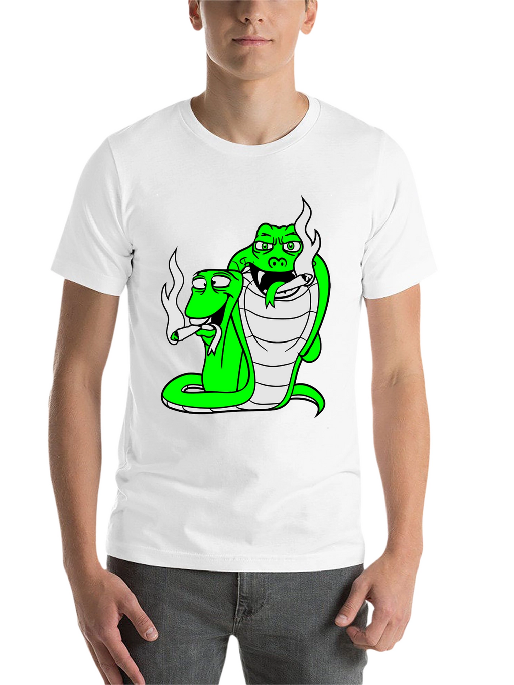Cool Cobra Snakes Smoking Joint T-Shirt