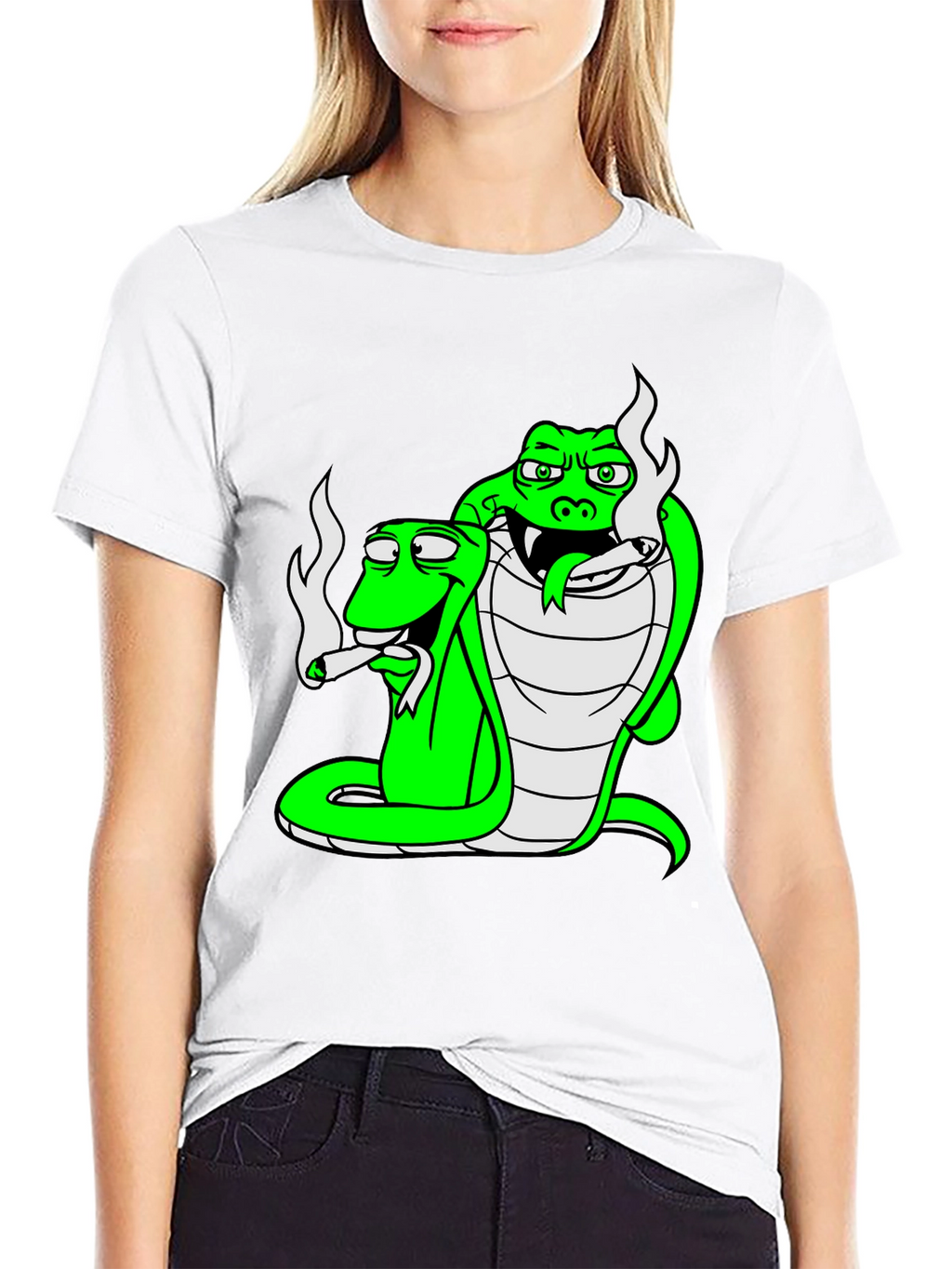 Cool Cobra Snakes Smoking Joint T-Shirt
