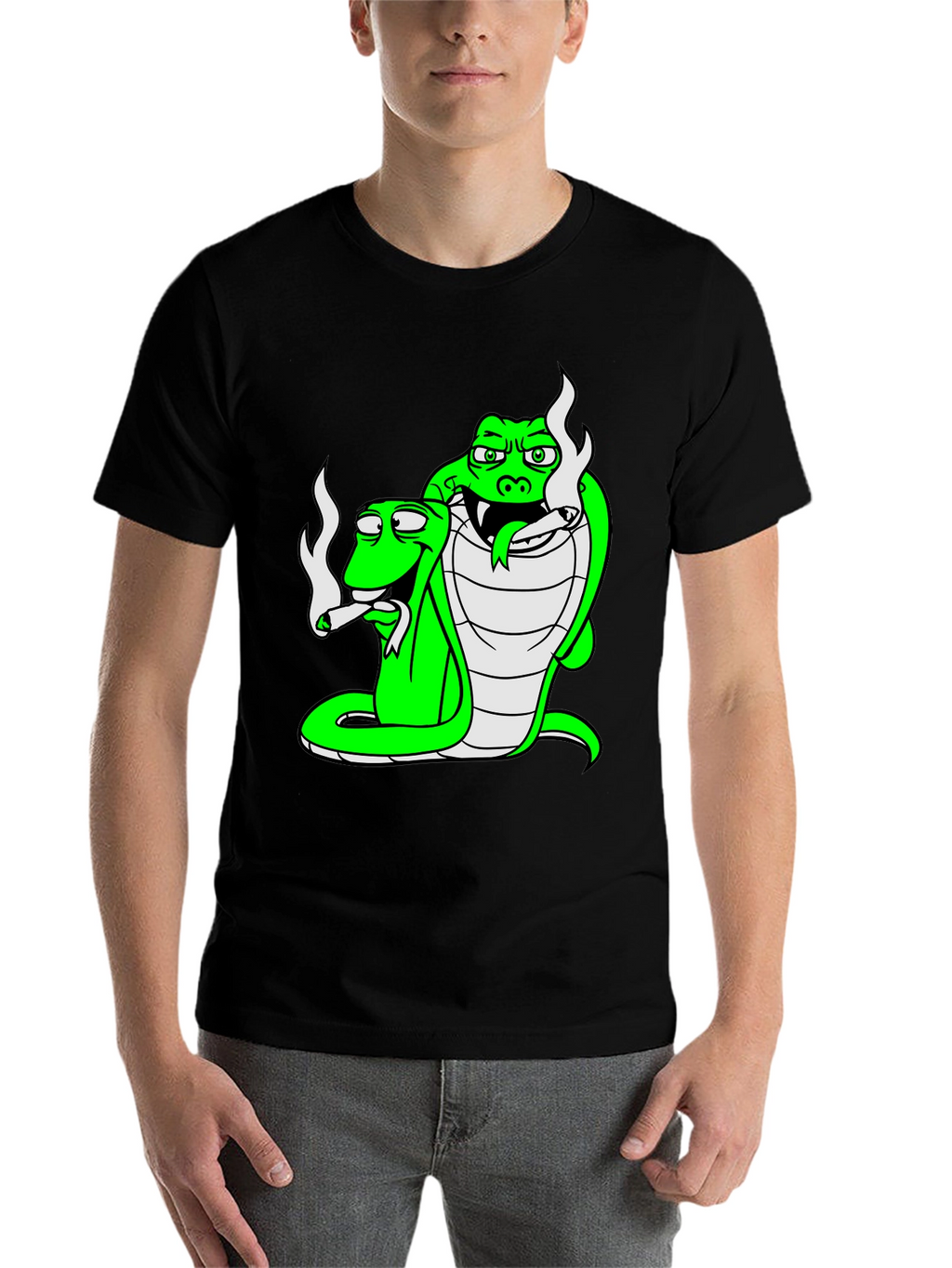 Cool Cobra Snakes Smoking Joint T-Shirt
