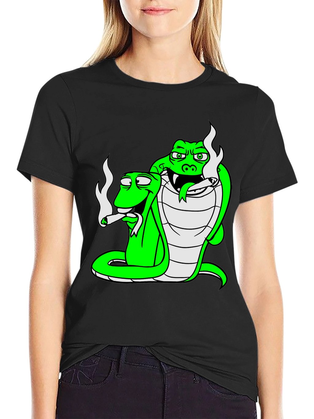 Cool Cobra Snakes Smoking Joint T-Shirt